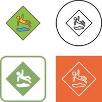 Danger of Slipping Icon Design vector