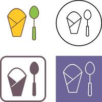 Spoon and Napkin Icon Design vector