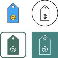 Unique Discount Tag II Icon Design vector