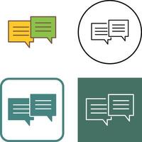 Unique Two Chat Bubbles Icon Design vector