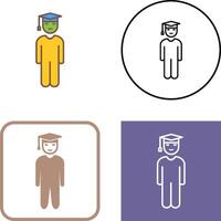 Unique Student Standing Icon Design vector