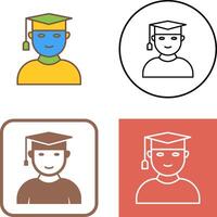 Unique Male Graduate Icon Design vector