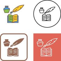 Unique Quill and Book Icon Design vector