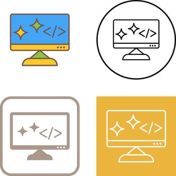 Unique Clean Code Icon Design vector