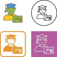 Unique Receiving Diploma Icon Design vector