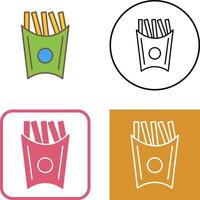 único francés papas fritas icono diseño vector