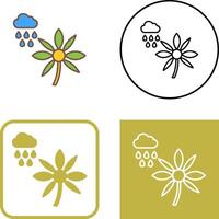 Flower with rain Icon Design vector