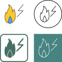 Unique Electricity Fire Icon Design vector