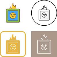 Unique Fire in Socket Icon Design vector