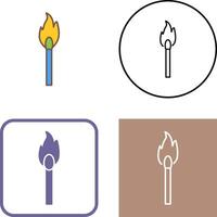 Unique Lit Matchstick Icon Design vector