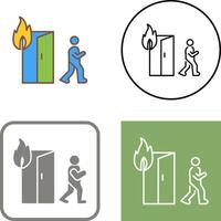 Unique Running from Fire Icon Design vector