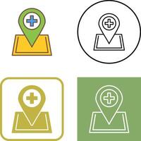 Location hospital Icon Design vector