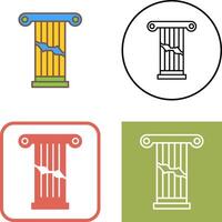 Broken Pillar Icon Design vector