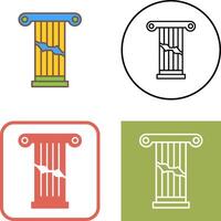 Broken Pillar Icon Design vector