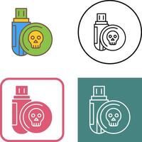 Infected Usb Drive Icon Design vector