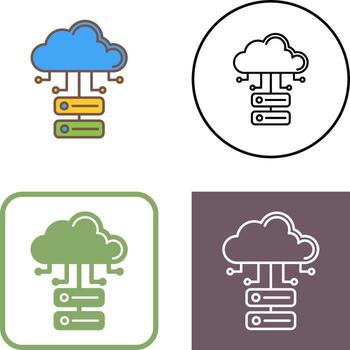 nube base de datos icono diseño vector