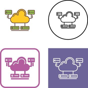 nube base de datos icono diseño vector
