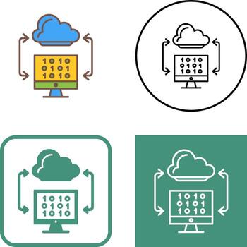 Cloud Coding Icon Design vector