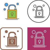 Open Lock Icon Design vector