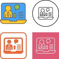 Online Job Interview Icon Design vector