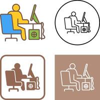 Computer Worker Icon Design vector