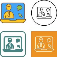 Online Interview Icon Design vector