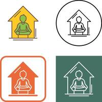 Yoga At home Icon Design vector