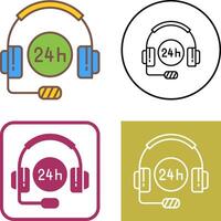24 Hours Support Icon Design vector