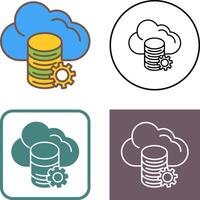 diseño de icono de datos en la nube vector