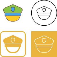 policía sombrero icono diseño vector