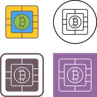 bitcoin chip icono diseño vector