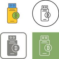 Bitcoin Usb Device Icon Design vector