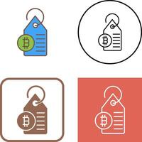 Bitcoin Label Tag Icon Design vector