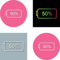 Unique Half Battery Icon Design vector