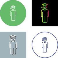 Unique Student Standing Icon Design vector