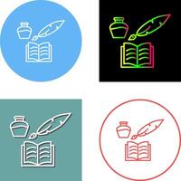 Unique Quill and Book Icon Design vector