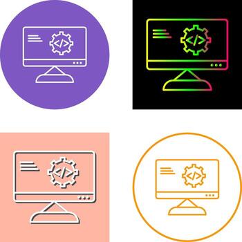 Unique Code Optimization Icon Design vector