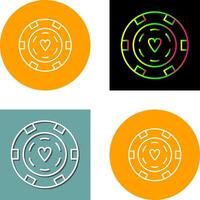 Unique Poker Chips Icon Design vector