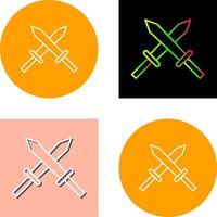 Unique Two Swords Icon Design vector