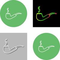 Unique Lit Smoking Pipe Icon Design vector