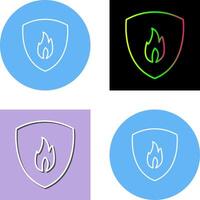 Unique Fire Shield Icon Design vector