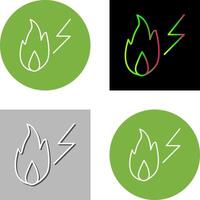 Unique Electricity Fire Icon Design vector