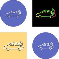 Unique Car on Fire Icon Design vector