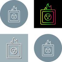 Unique Fire in Socket Icon Design vector