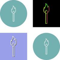 Unique Lit Matchstick Icon Design vector