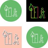 Unique Running from Fire Icon Design vector