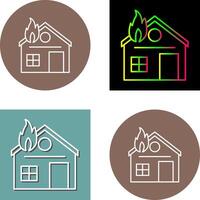 Unique House on Fire Icon Design vector