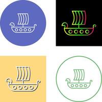 Viking Ship Icon Design vector