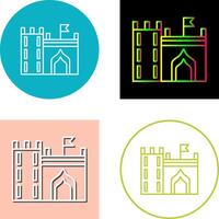 Castle with Flag Icon Design vector