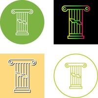 Broken Pillar Icon Design vector